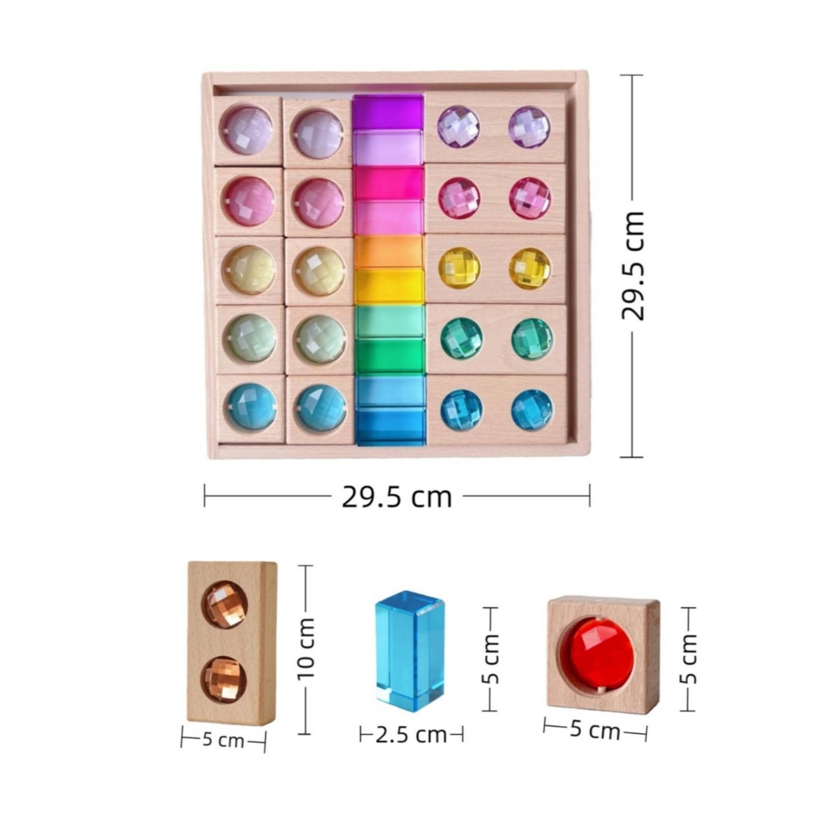 Jiuvaso Blocchi Sensoriali per Bambini Puzzle Educativo Tavola di Abbinamento Set di Costruzione Gioco di Incastro con Pezzi Traslucidi per Apprendimento, Combinazione Finestra Trasparente Alta 4