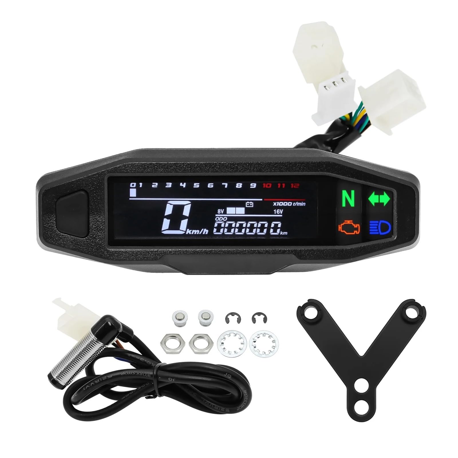 Tachimetro Moto Universale Mini RPM Gauge Misuratore Di Moto Tachimetro Contachilometri Digitale Strumento Carburatore A Iniezione Elettrica Per KR200