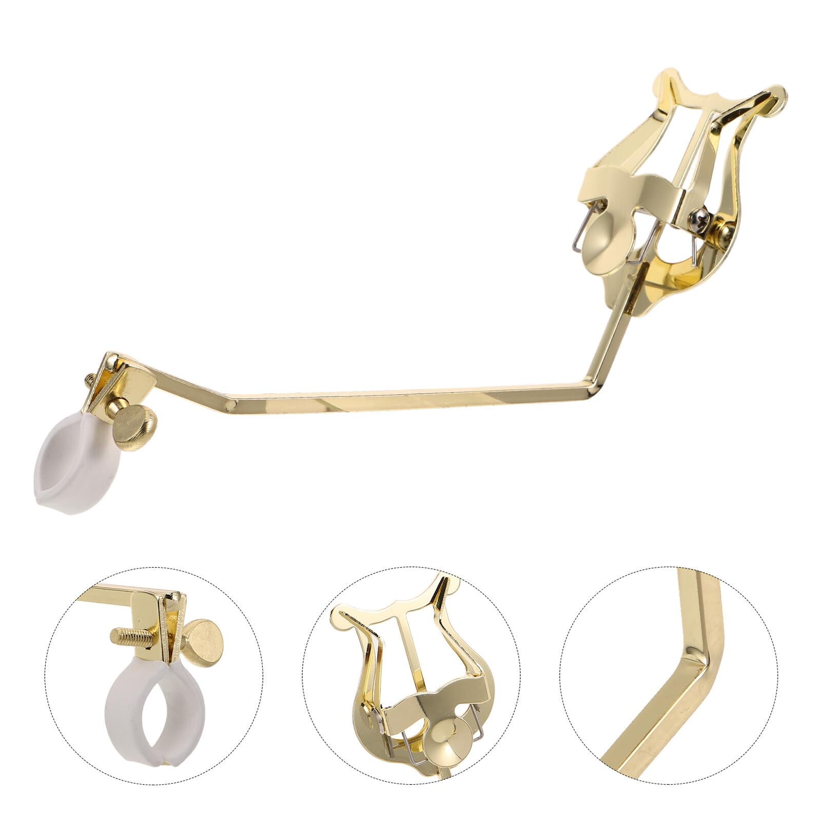 Goldener Notenclip für Horn und Posaune Robuster Marsch Notenhalter Wetterfester Lyra Notenständer für Blasmusik und Marschkapellen