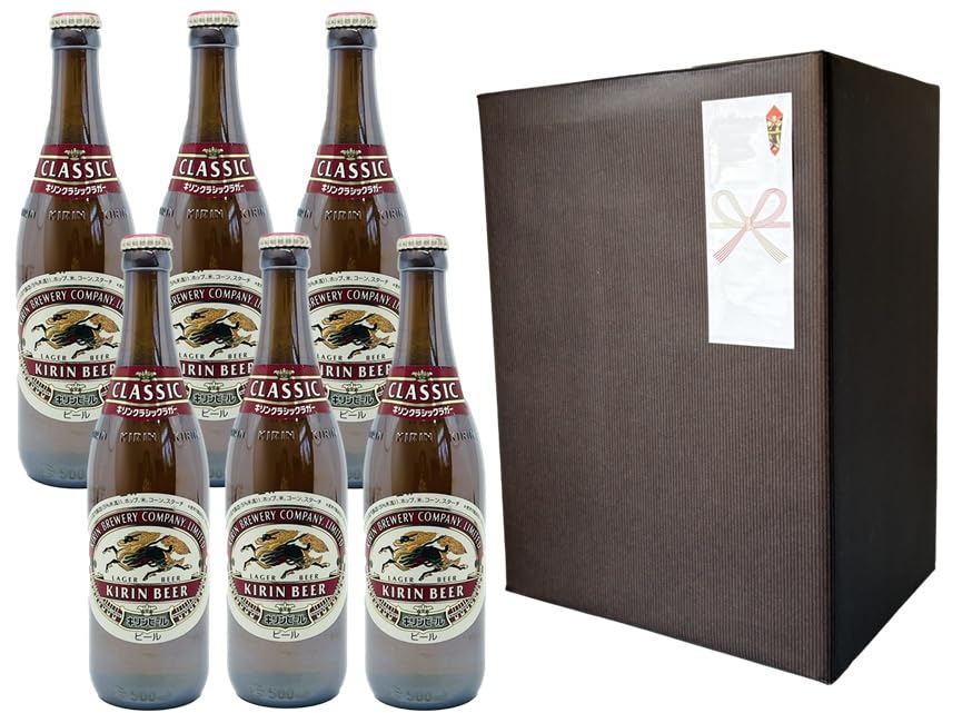 Amazon.co.jp: 【ギフト包装済 包装紙ブラウン】【瓶ビール】中瓶6本
