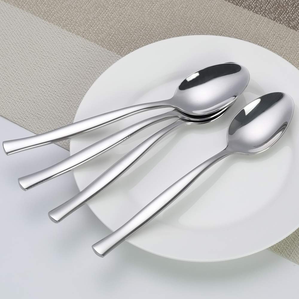 Qsbon 12 pezzi cucchiai da tavola, in acciaio INOX 18/10, 21,1 x 4,3 cm
