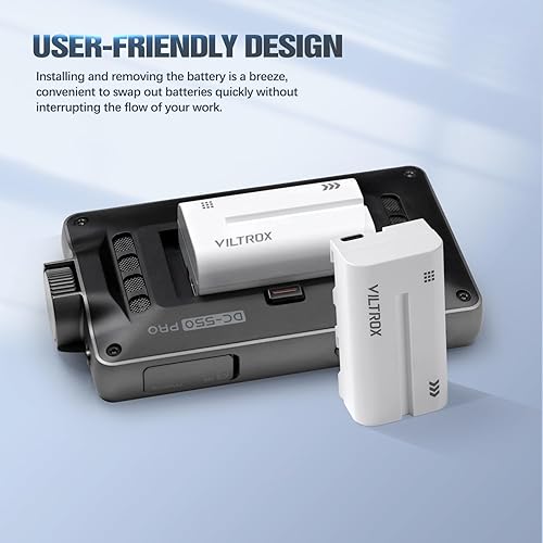 Miniatura 7 de VILTROX Batería NP-F550, 2 paquetes, repuesto para Sony NP-F550 F570 F750 F770 F950 F960 F970, compatible con luz LED, monitor de campo de video,