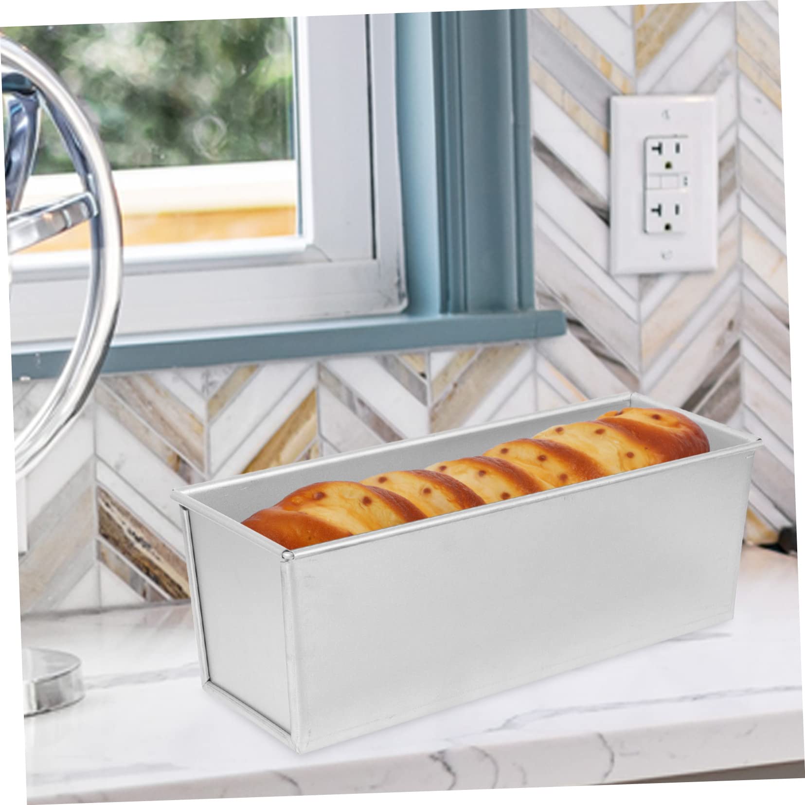 Happyyami Stampo per Toast in Lega Placcata Alluminio Coperchio, Antiaderente, Riutilizzabile, per Pane e Uso Domestico e Professionale
