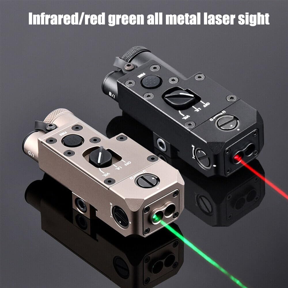 Metal CQL-1-Mod Box Laser Sights,with IR Laser+Red/Green/Blue Laser Sight,with M300/M600 Series Flashlight Base Mount and Pressure Switch,Fit 20mm Rail