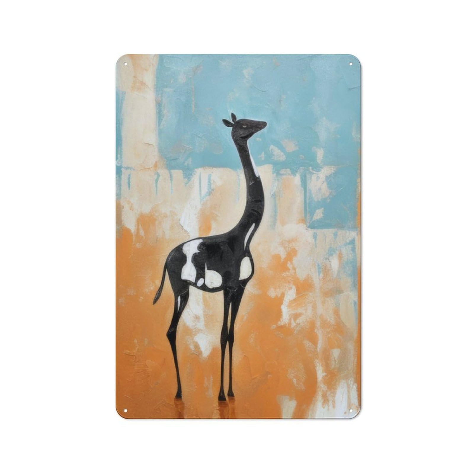 Junmoney Abstract Camel In Black Retro Metal Wall Sign 30X20cm For Hobby Room Or Studio, For Garage, Workshop And Man Cave Decoration
