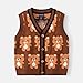 Toddler Baby Boy Girl Knit Sweater Vest Bear Sleeveless Cardigan Newborn Infant Button Down Vest Top (Brown,100/2-3 Y,Unisex,Big Kid,US,Age,2 Years,3 Years)