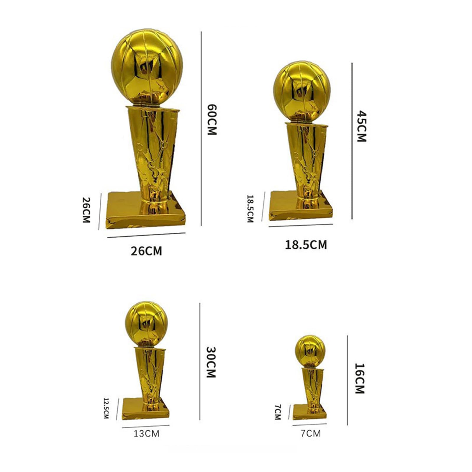 Replica del campione NBA Larry O'Brien Trophy, Golden State Crafts Souvenir placcato, modello di pallacanestro, idea regalo per i fan (16 cm)