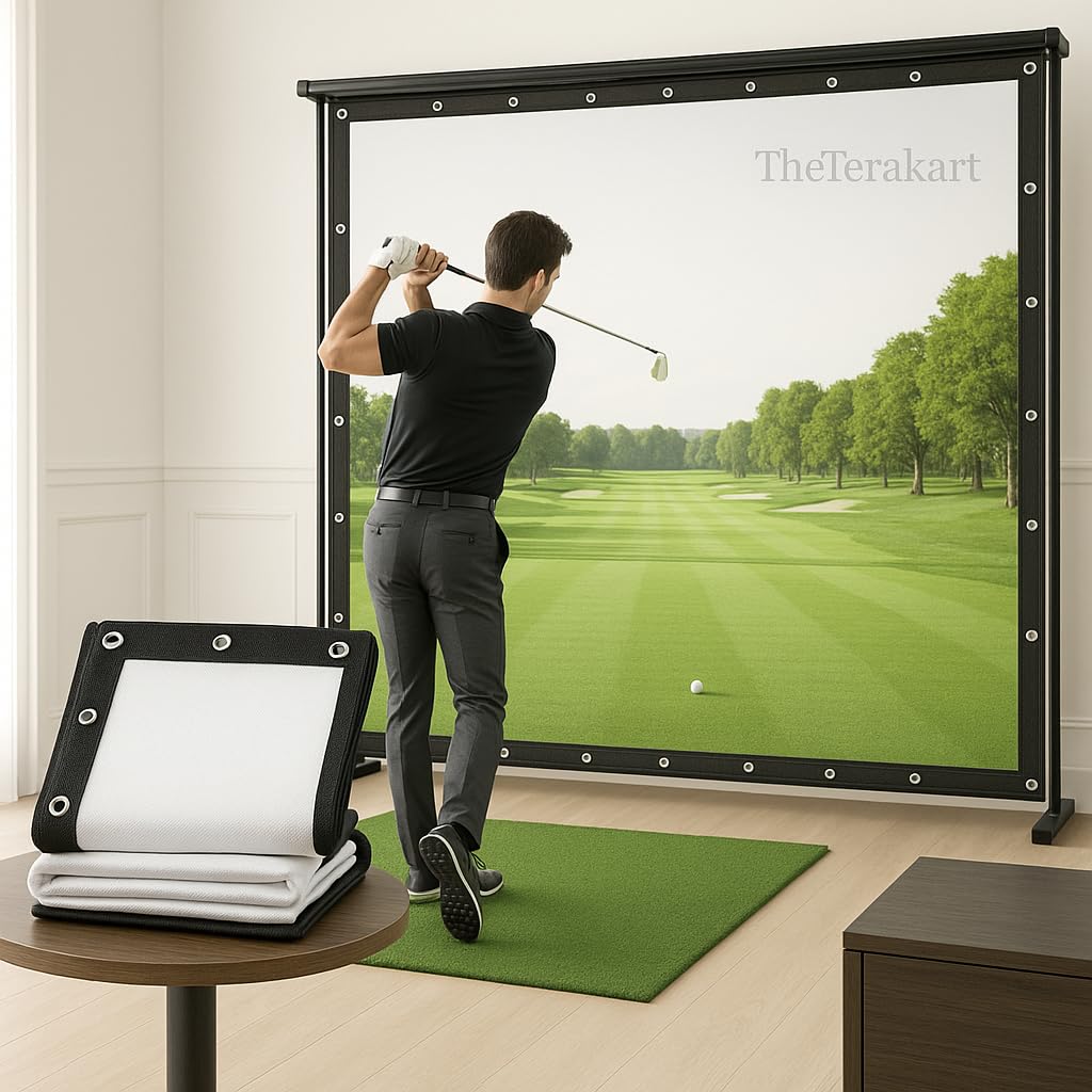 TheTerakart Indoor Golf Simulator Impact Screen for Home Beginners Series Large Projection Screen for Golf Training