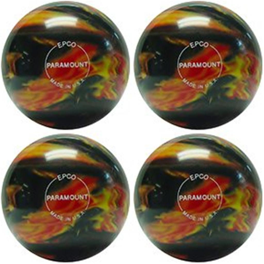 Bowlerstore Products EPCO Candlepin Bowling Ball- Marbleized - Black, Red & Yellow (4 1/2 inch- 2lbs. 6oz.) 4 Balls