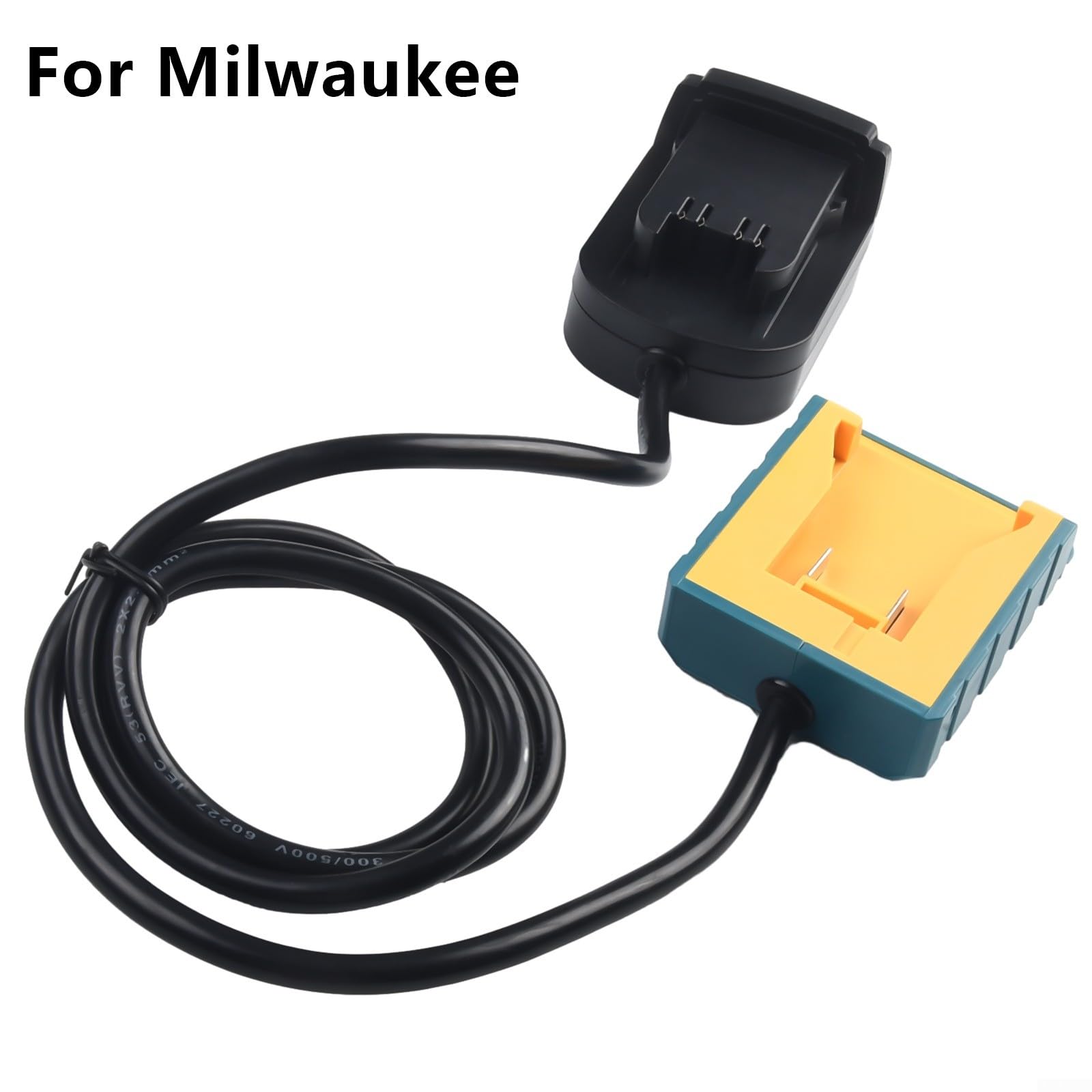 Adaptateur de câble d'extension de batterie 18 V/20 V, connecteur d'alimentation léger avec support mural, compatible avec perceuses, noir (For)