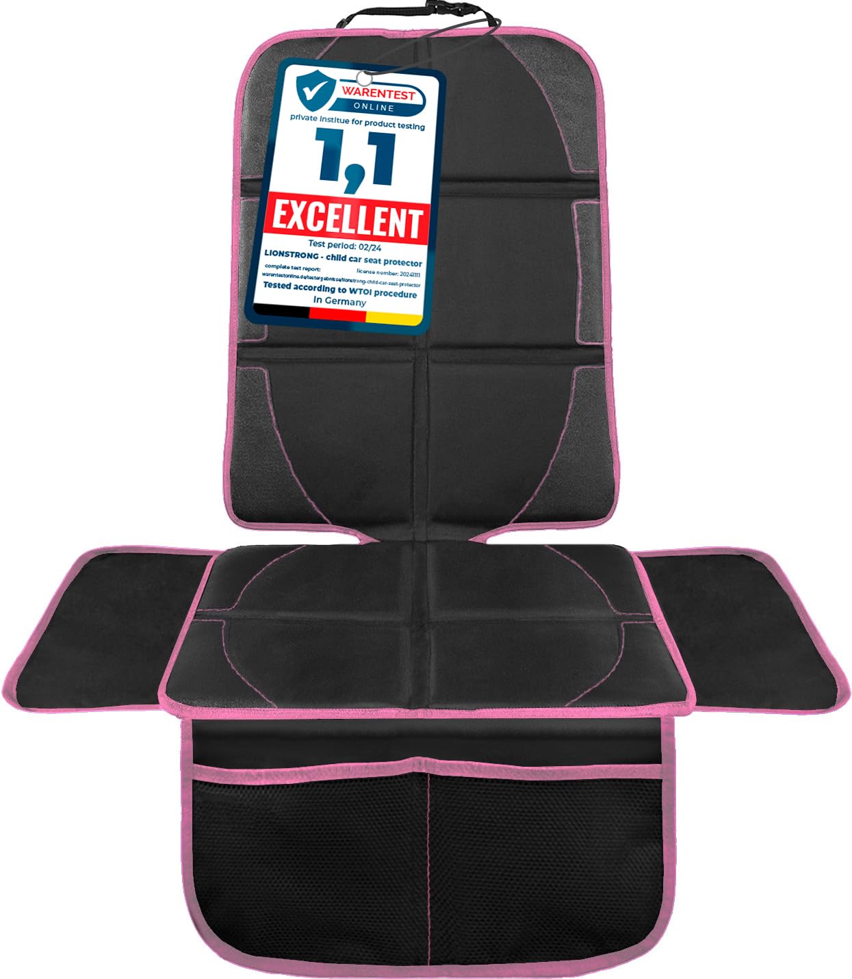 LIONSTRONG® Cuscino per seggiolino auto [adatto per Isofix] - Coprisedile per auto impermeabile - Universale Compatibile - Rosa