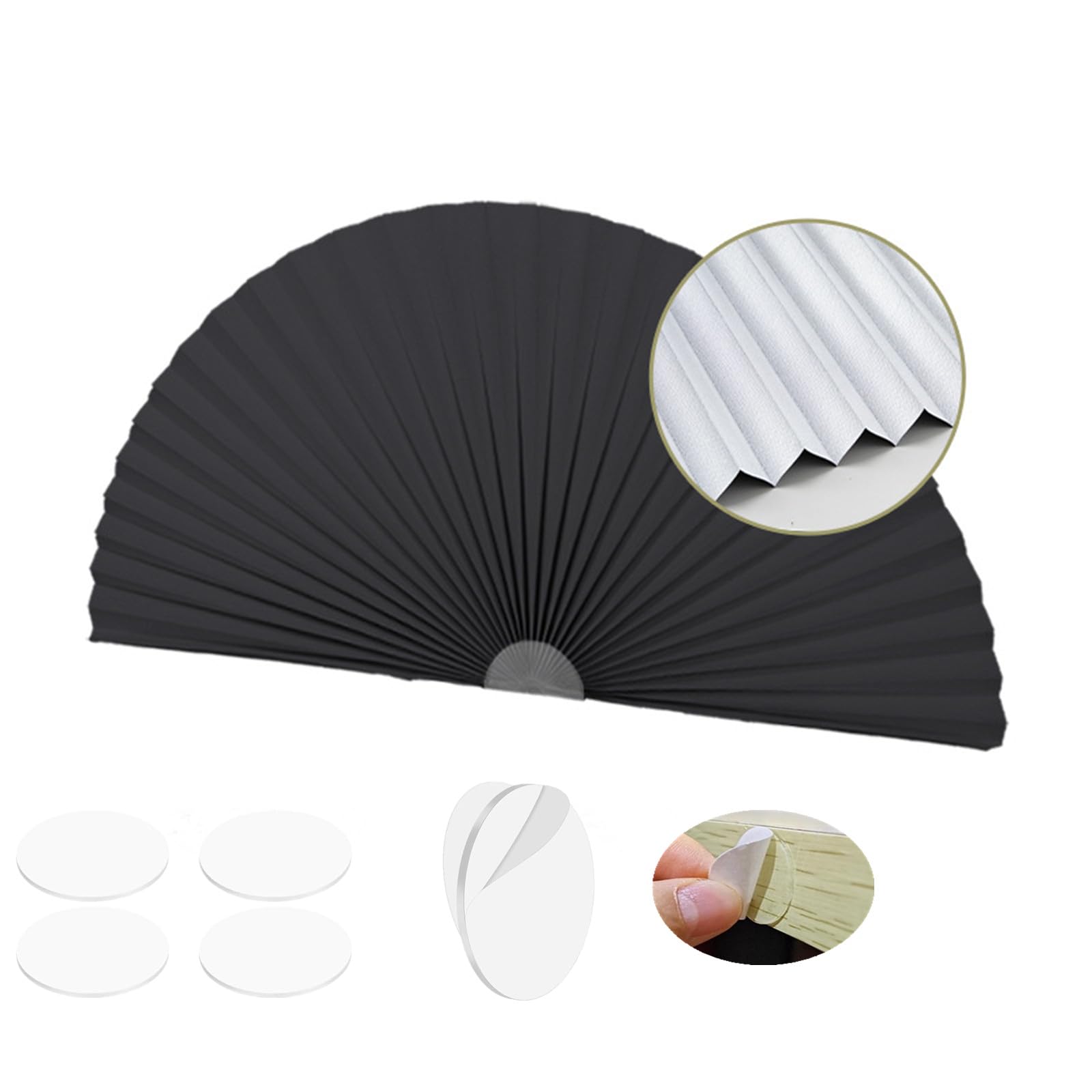 Half Round Window Shade,100% Blackout Blinds,Arch Window Shades Half Circle Non-Woven Fabric Self Adhesive Cordless Window Decoration Easy to Install