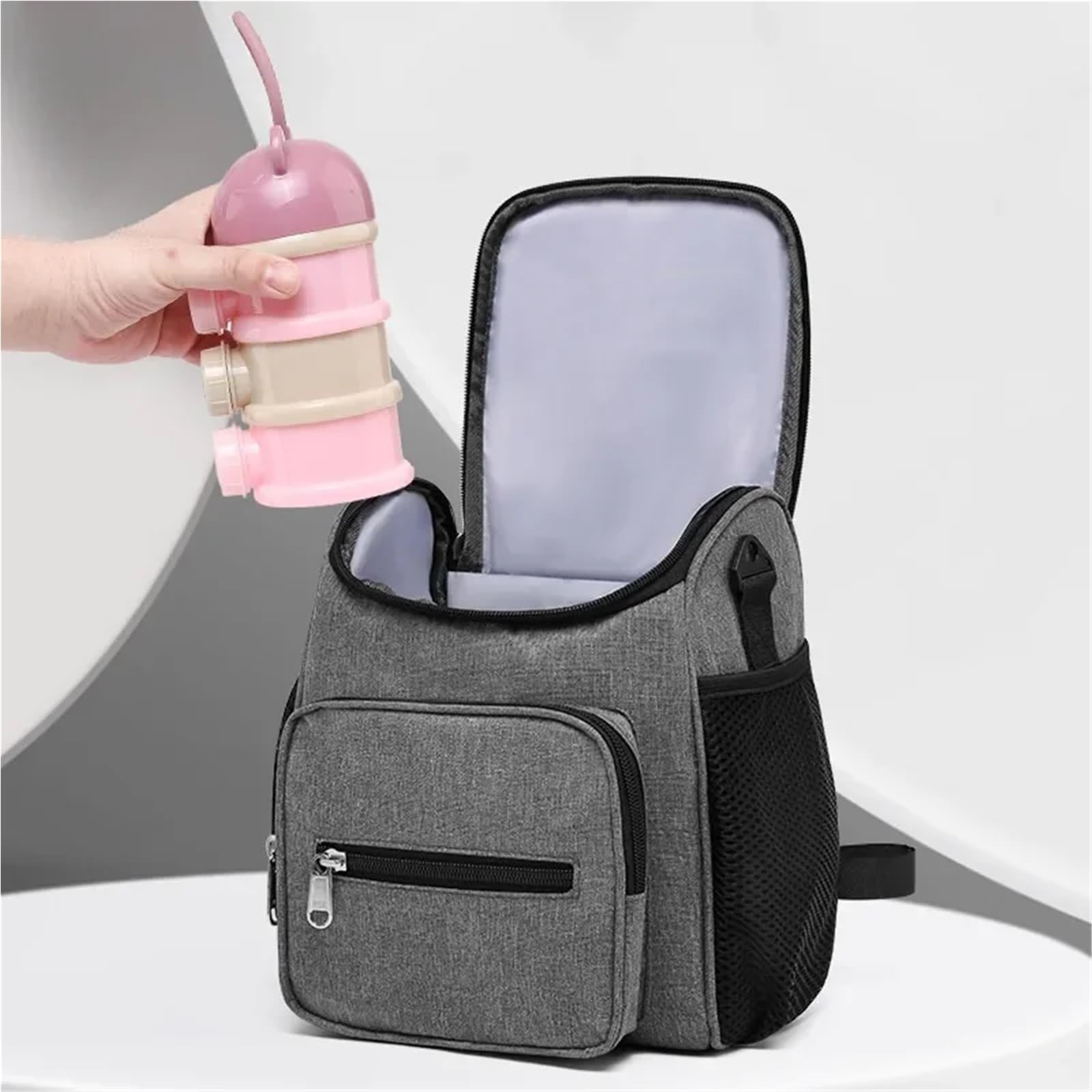 Bolso Carro Bebe Bolsa organizadora de pañales for Cochecito, Bolsa de Viaje for mamá de Gran Capacidad, Bolsas for pañales, Carrito for niños, Bolsas Colgantes, Accesorios for Carrito(Gray)