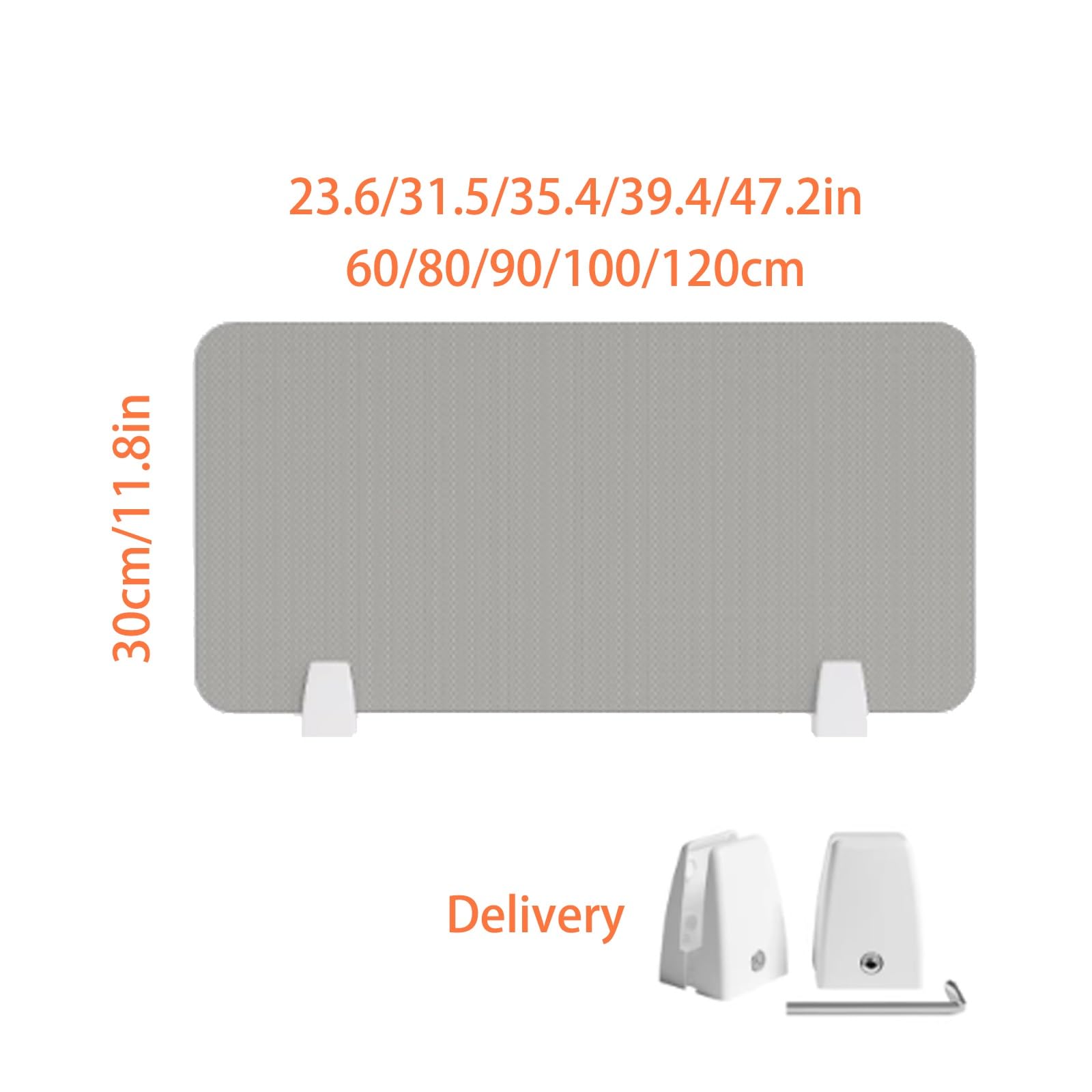 Schalldichte akustische Schreibtischplatte, multifunktionales Netzgewebe, Isolationsschirm, abgerundete Ecken, Sicherheitsdesign für Büro und Arbeitszimmer, 30 x 100 cm