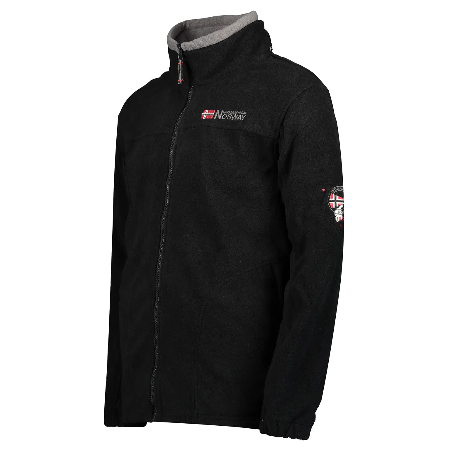 Geographical Norway Men's Black/White Warm Fleece Transition Jacket, Outdoor Sweat Tamazonie - Branding,, M Große Größen