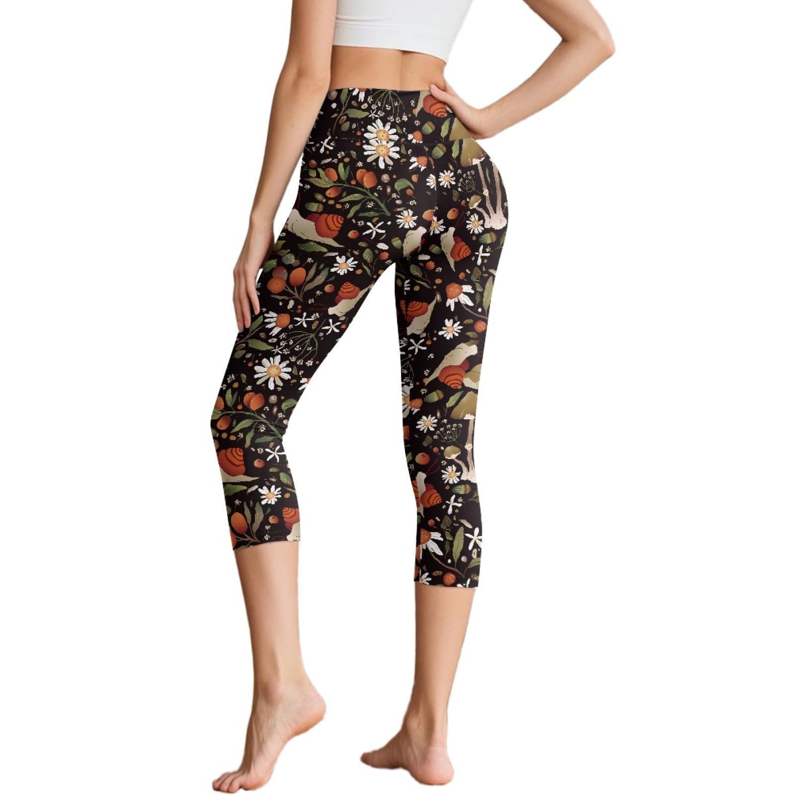 Amzbeauty Leggings capri para mujer, leggings de cintura alta con bolsillos, longitud 3/4, pantalones deportivos para entrenamiento, gimnasio, correr, yoga