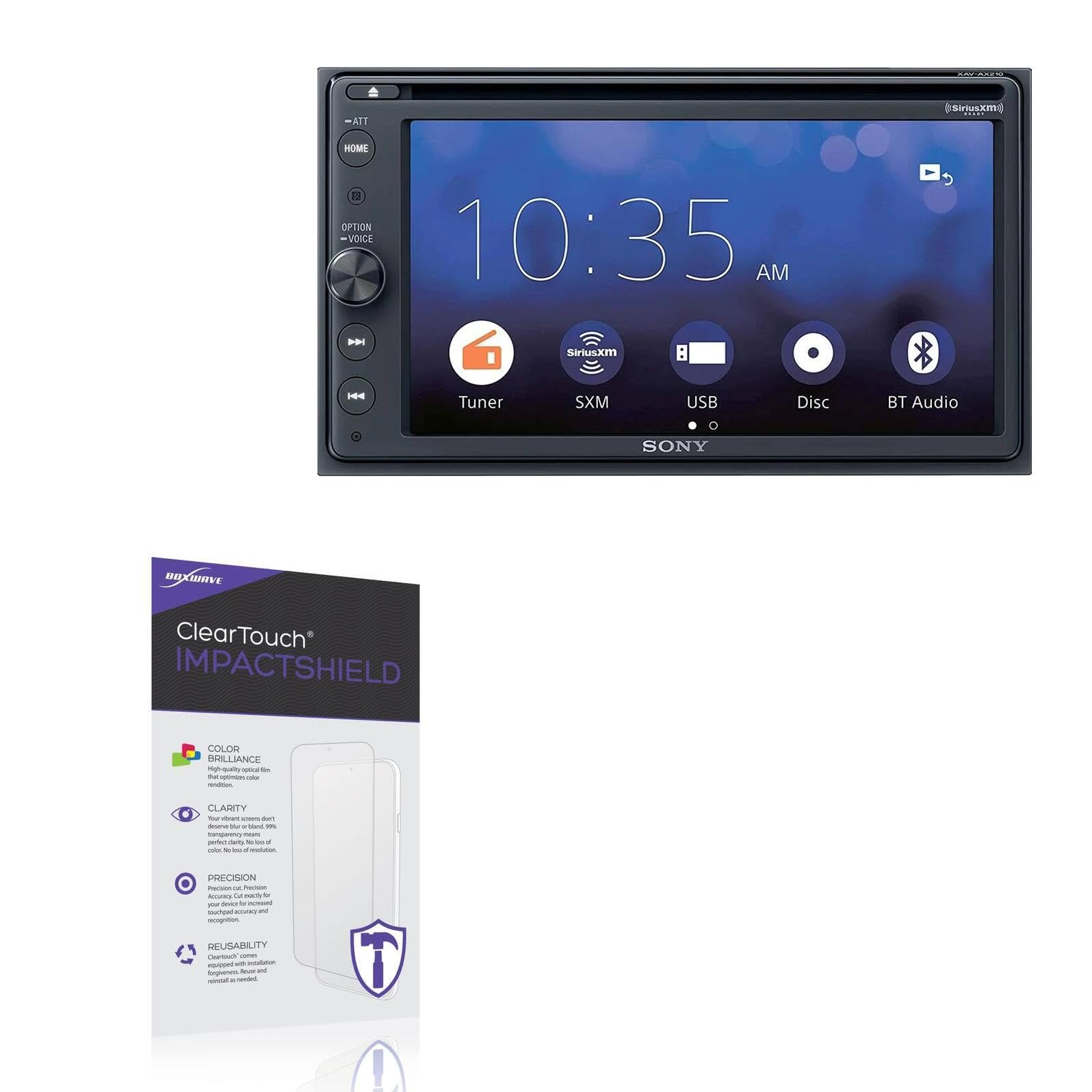 BoxWave Screen Protector Compatible With Sony XAV-AX210 - ClearTouch ImpactShield (2-Pack), Impenetrable Screen Protector Flexible Film