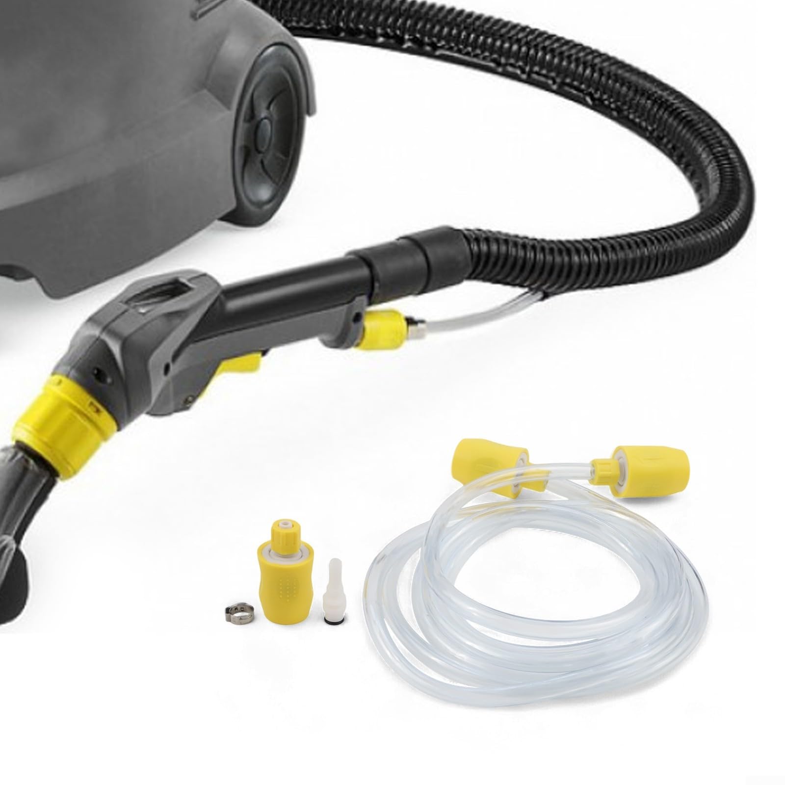 Set di connettori per tubo flessibile Karcher per pulitore a vapore PUZZI 8/1 10/1, tubo dell'acqua da 25 m con adattatore giallo, sostituisce 4446-0230