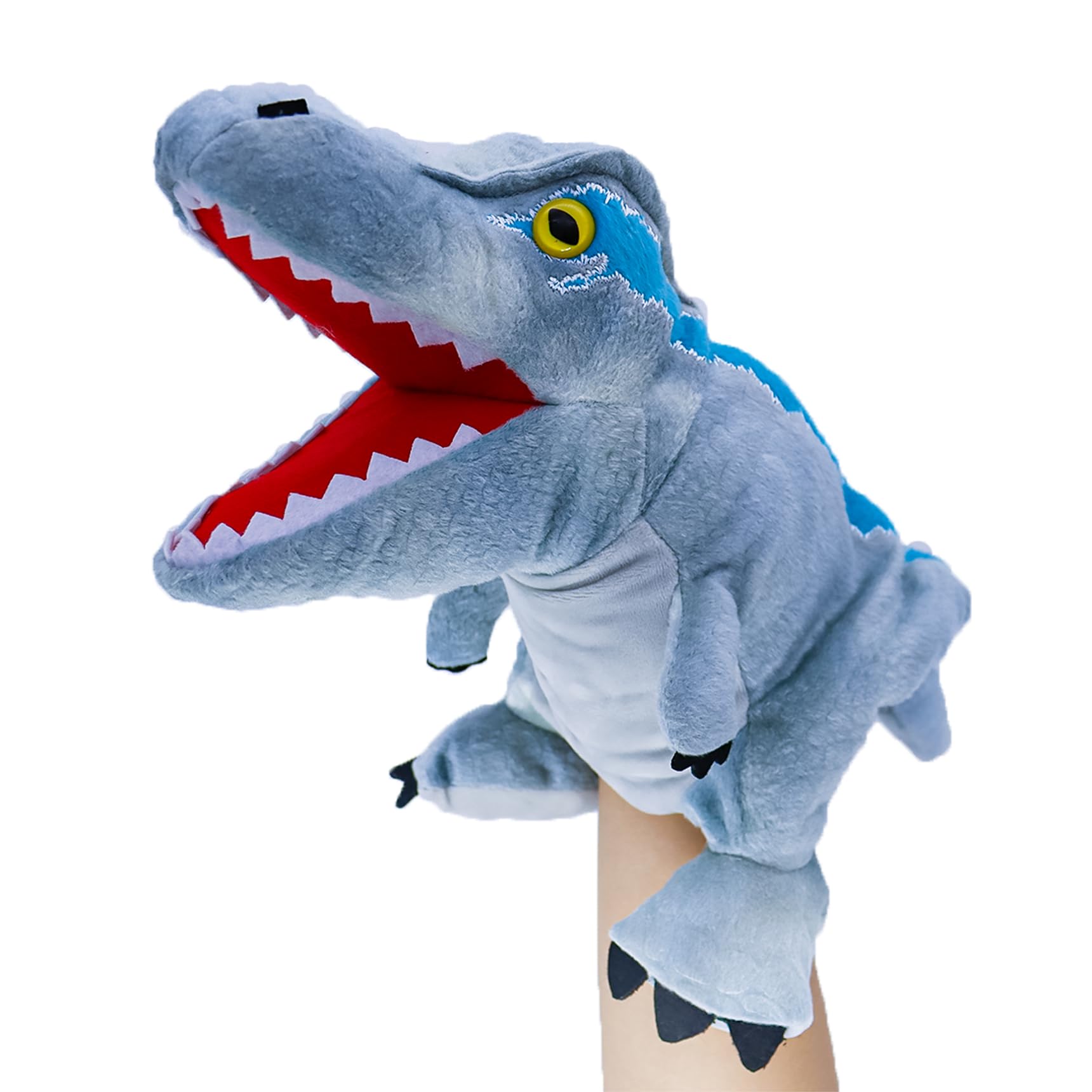 lilizzhoumax Simulation Velociraptor Hand Puppet Plush Toy, Stuffed Animal Plush Dinosaur, Cute Role-Playing, Child Interactive Early Education Toys Home Decoration Animal Toys, Gift for Kids