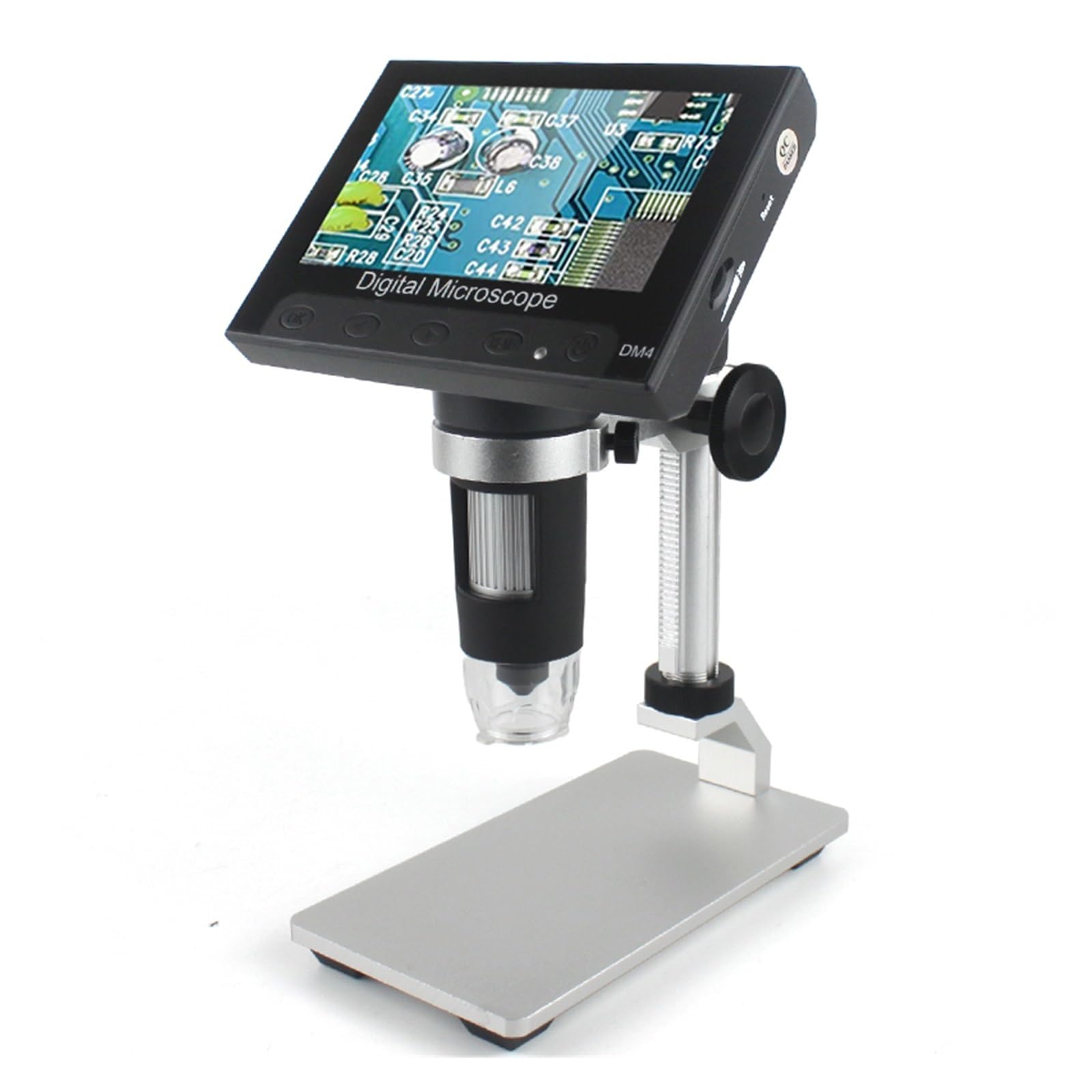 Microscopio, Pantalla LCD De 4,3 ", Scopio Electrónico Digital USB, Registro Endoscopio, 1000X, 2 Megapíxeles con Soporte 8 LED For Soldadura Reparación(Aluminum Bracket)