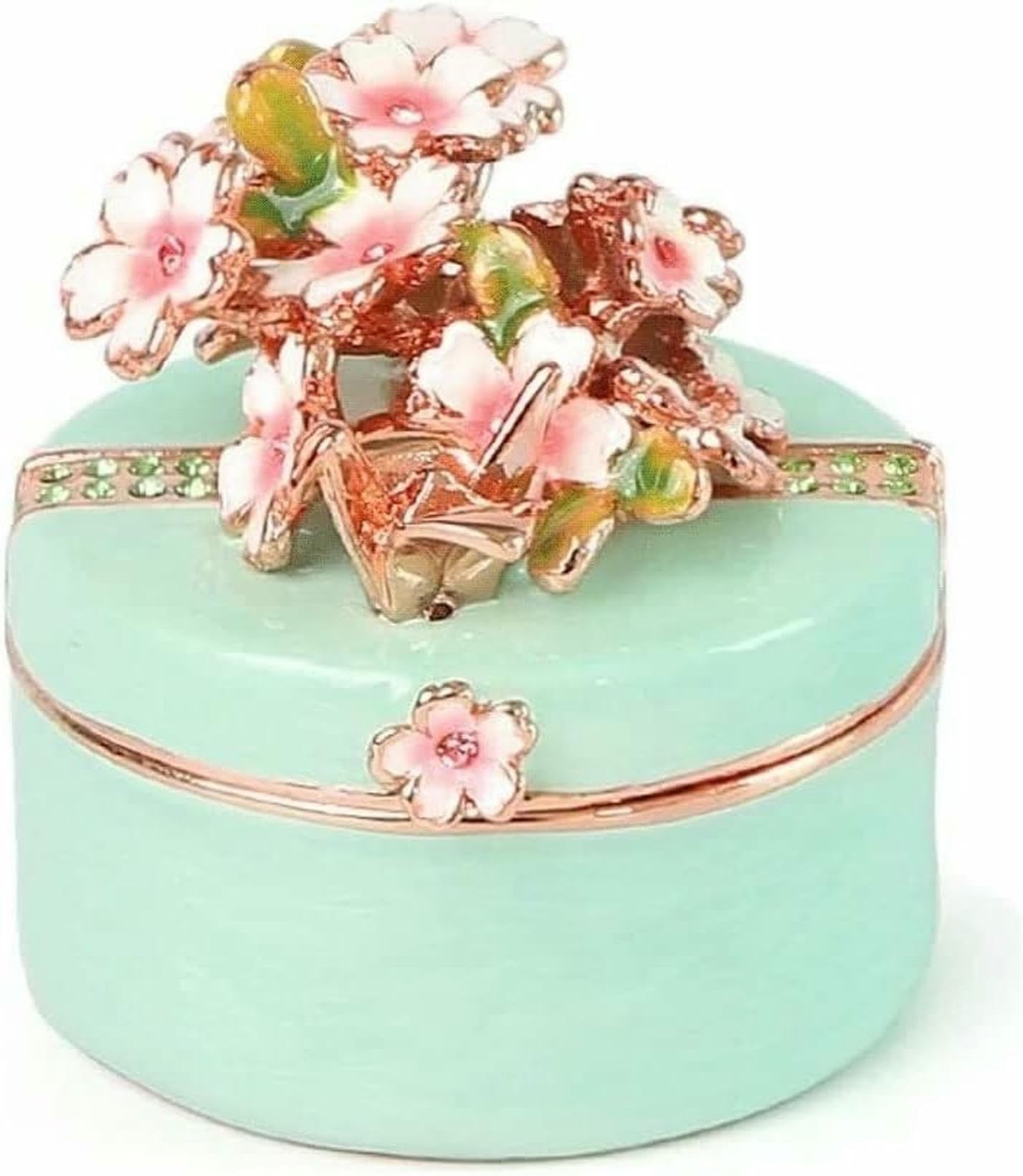 Boîte à bijoux vintage fleur de cerisier - Organisateur de 5 cm pour bagues