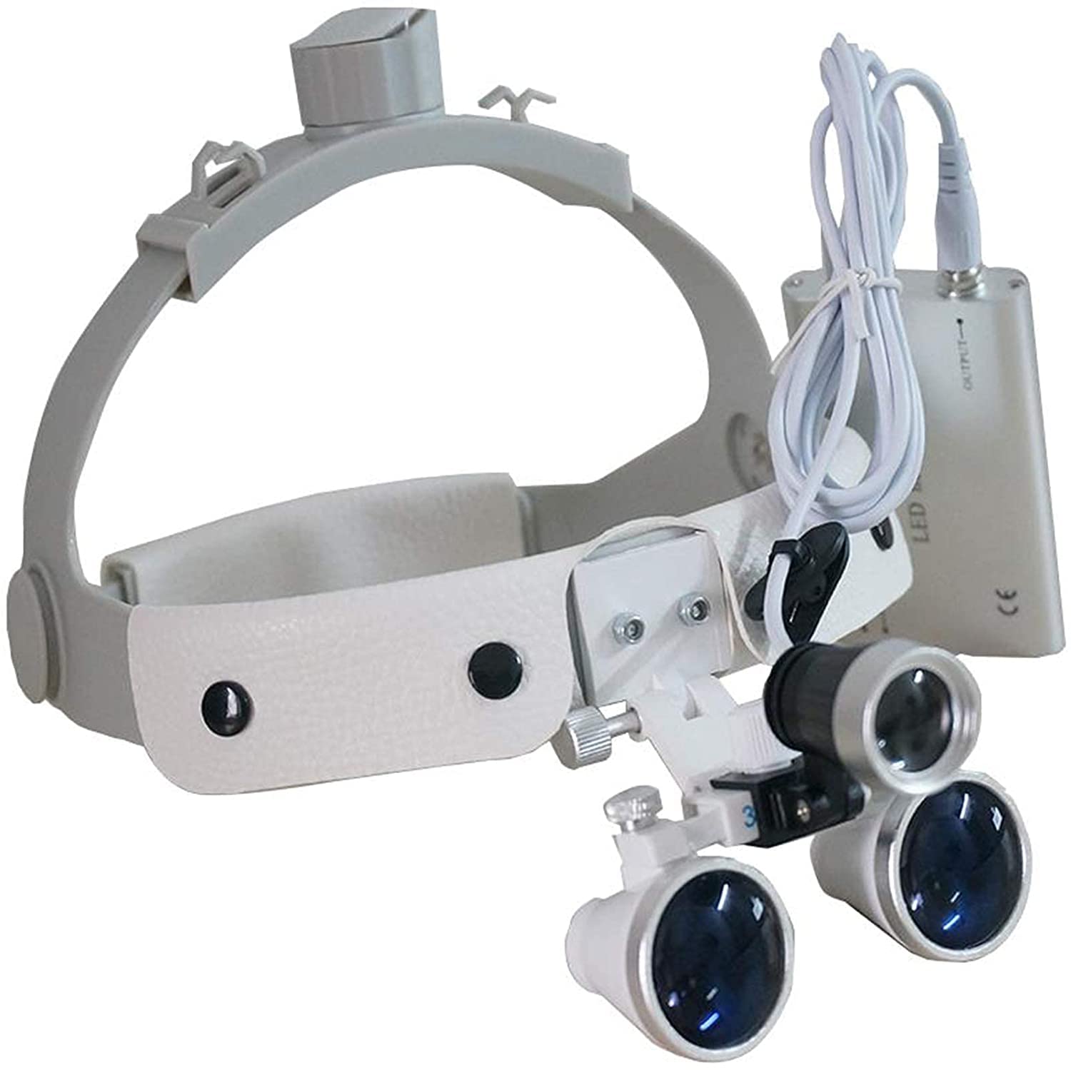 Lenti di ingrandimento dentali, Lenti binoculari per Dentisti, chirurgiche, mediche, 2,5X/3,5X, Lenti di ingrandimento montate sulla Testa, con Lampada Frontale a LED + s