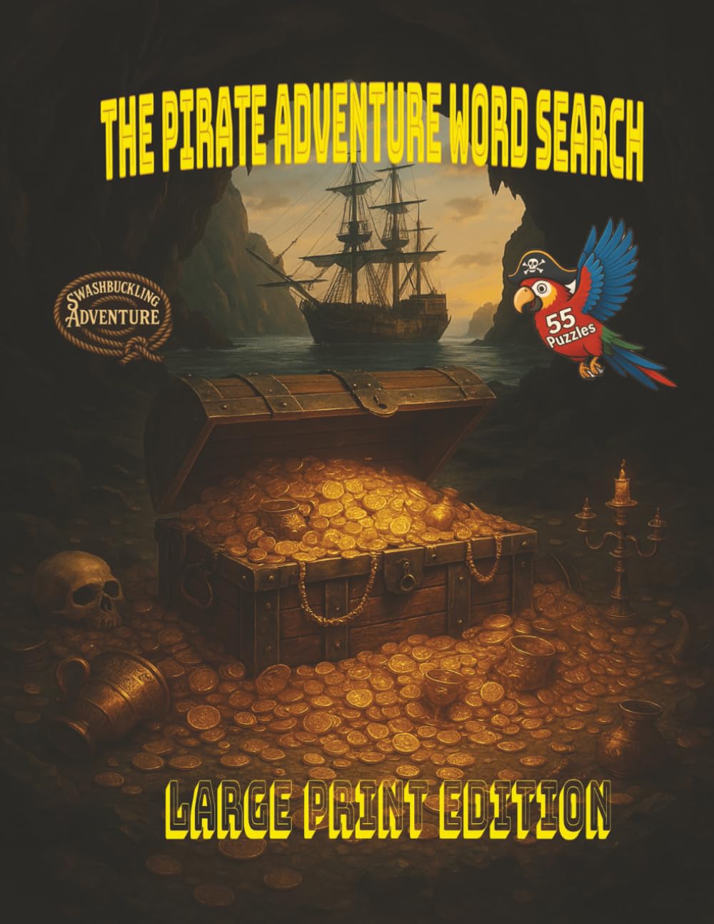 Large Print The Pirate Adventure Word Search: Set off on a swashbuckling dash for treasure packed with bold pirate spirit, lost riches, stormy seas, ... at every turn. (The Adventure Series)