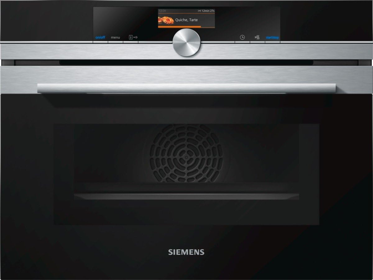 Siemens Microondas CM676G0S1 iQ700, 1000 W, 45 l, autolimpieza automática, acero inoxidable