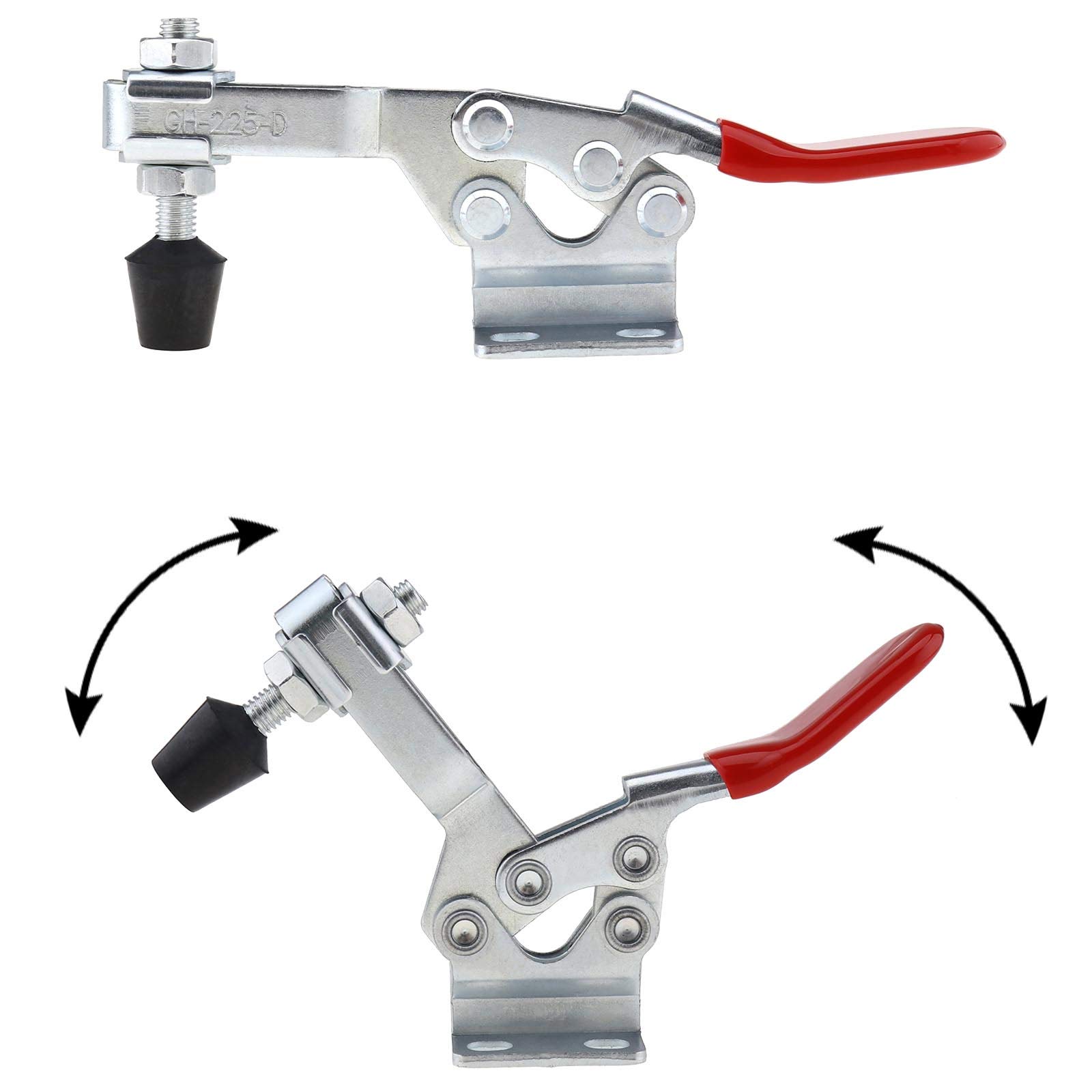 5pcs GH-225-D Barre Horizontale Bascule Clamp Kit de Libération Rapide Poignée Outil en Métal Tenant 230KG Capacité Frock Pince Machine Opération de Soudage