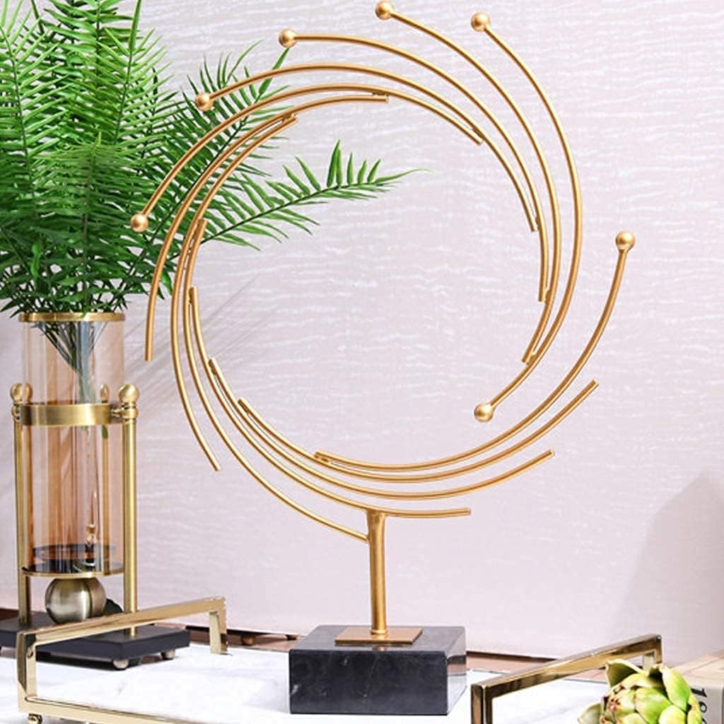 Decorative Ornaments Light Living Room Entrance Metal Abstract Art Decoration Model Room Crafts Decoration Desktop Decor (Color : Gold),Gold