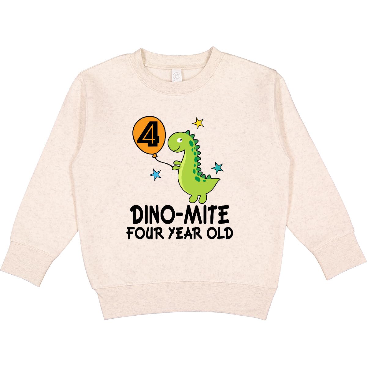 inktastic 4th Birthday Dinosaur Party 4 Year Old Toddler Sweatshirt 7 Natural Heather 4310f