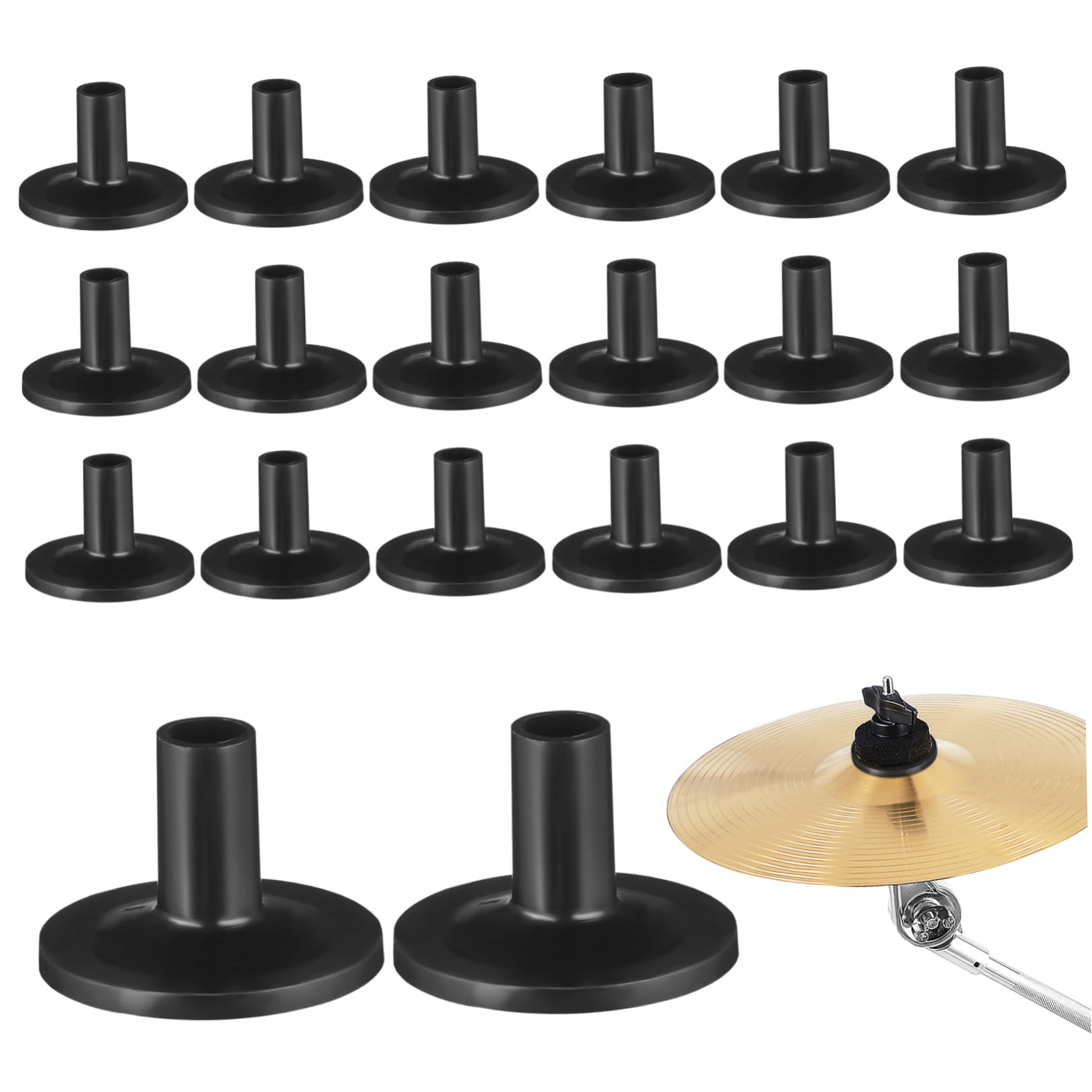 Alipis Soporte De Plástico Negro Fundas De Platillos para Manga Fundas para Soporte De Platillos Accesorios De Reemplazo De Platillos El Plastico 20 Piezas X 4