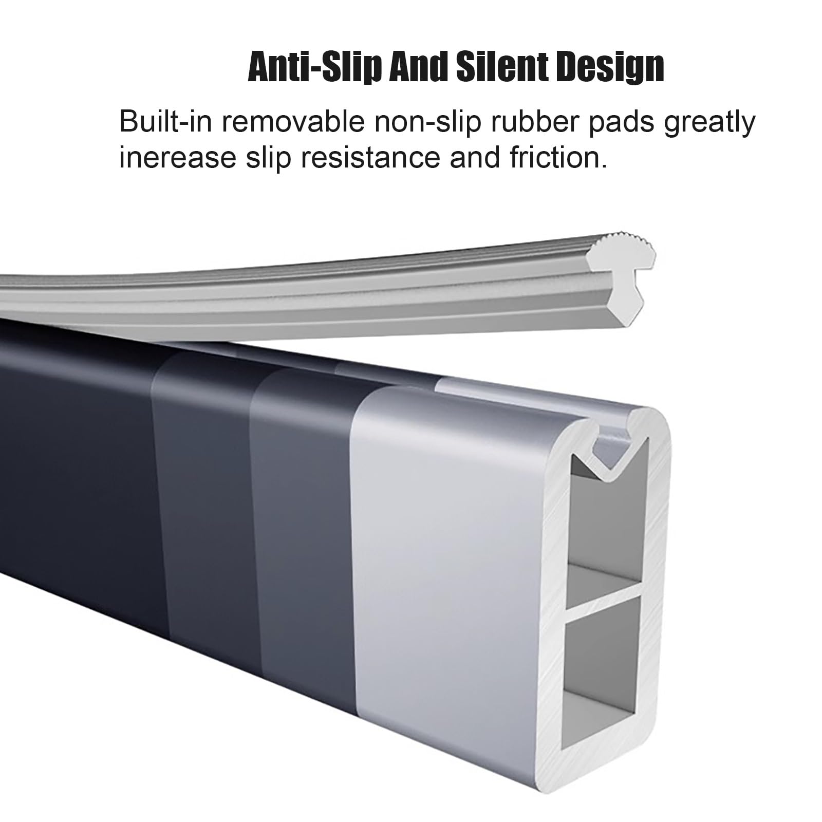 Garderobenstange Aluminium mit Befestigungselementen Kleiderschrank Bar, Heavy Duty abnehmbare Kleiderschrank Kleiderbügel Schiene für Kleiderschränke Schrank Waschküche ( Color : Black , Size : 60cm