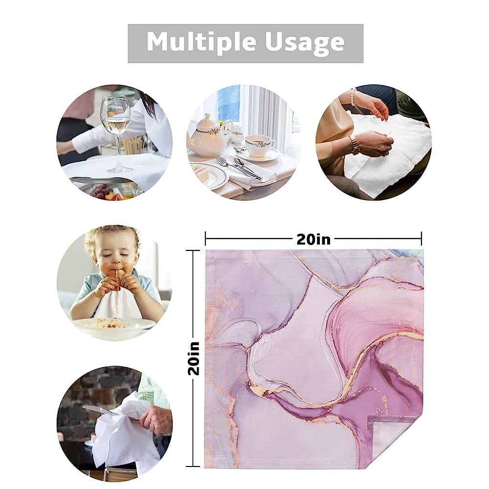 Marmurowy gradientowy różowy zestaw serwetek materiałowych Świąteczny bankiet Ręcznik herbaciany Obiad Serwetki stołowe / 4 szt. / 50 * 50 cm