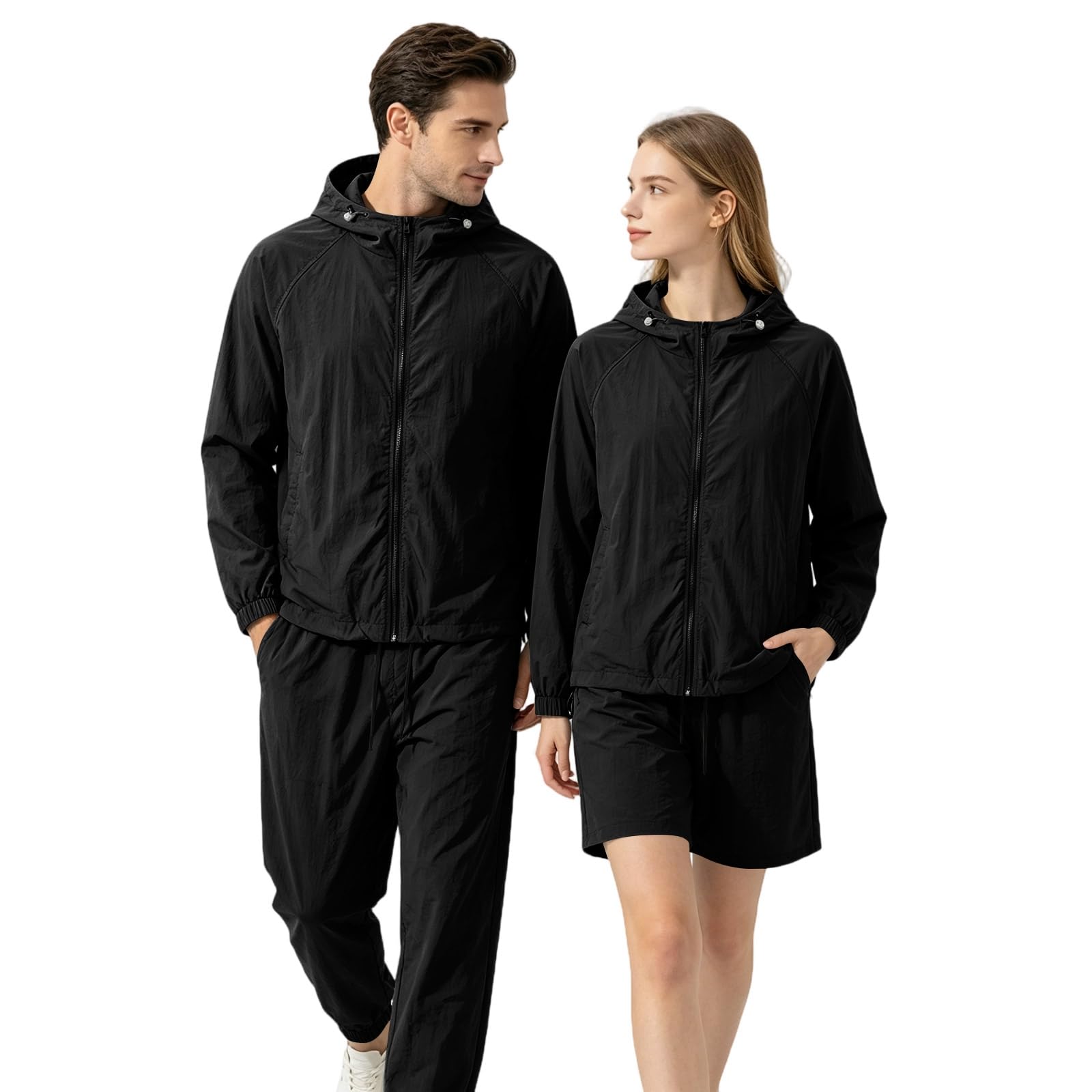 Tuta Uomo Set Da Tre Pezzi Estiva Adulto Abbigliamento Da Uomo Running Abbigliamento Sportive Con Cappuccio Ginnastica Leggeri Girocollo Vestiti Joggers Costume Completo Estivo Maniche Lunghe Tute