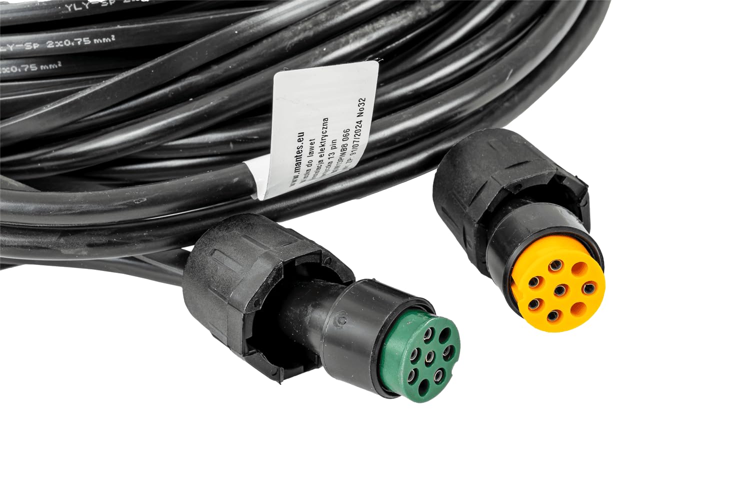 MANTES Faisceau électrique 8m prise 13 broches avec deux baïonnettes 8 broches et dérivation pour feux de gabarit 12V installation câblage éclairage pour remorque utilitaire