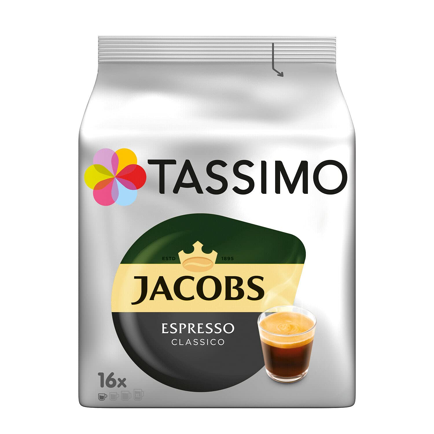 Tassimo Jacobs Espresso, Paquete de 5, 5 x 16 T-Disc