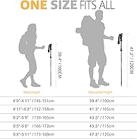 Vista 6 de Covacure Bastones de Trekking Plegables Bastones de Senderismo - Aleación de Aluminio 7075 Bastones de Trekking con Sistema de Bloqueo Rápido