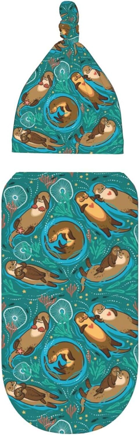 Newborn Swaddle Blankets Baby Stuff Soft Swaddle Swaddling Blanket With Beanie Sets Gifts For Infant Boys Girls - Image 9