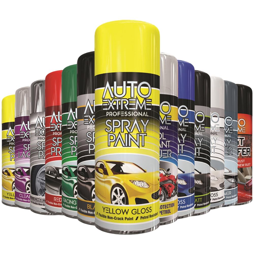 Alezyb Yellow Gloss - 1 X Auto Extreme Spray Paint 400Ml Professional Quality, Perfect Finish Multipurpose Aerosol For Cars, Bikes,Vans, Metal, Wood