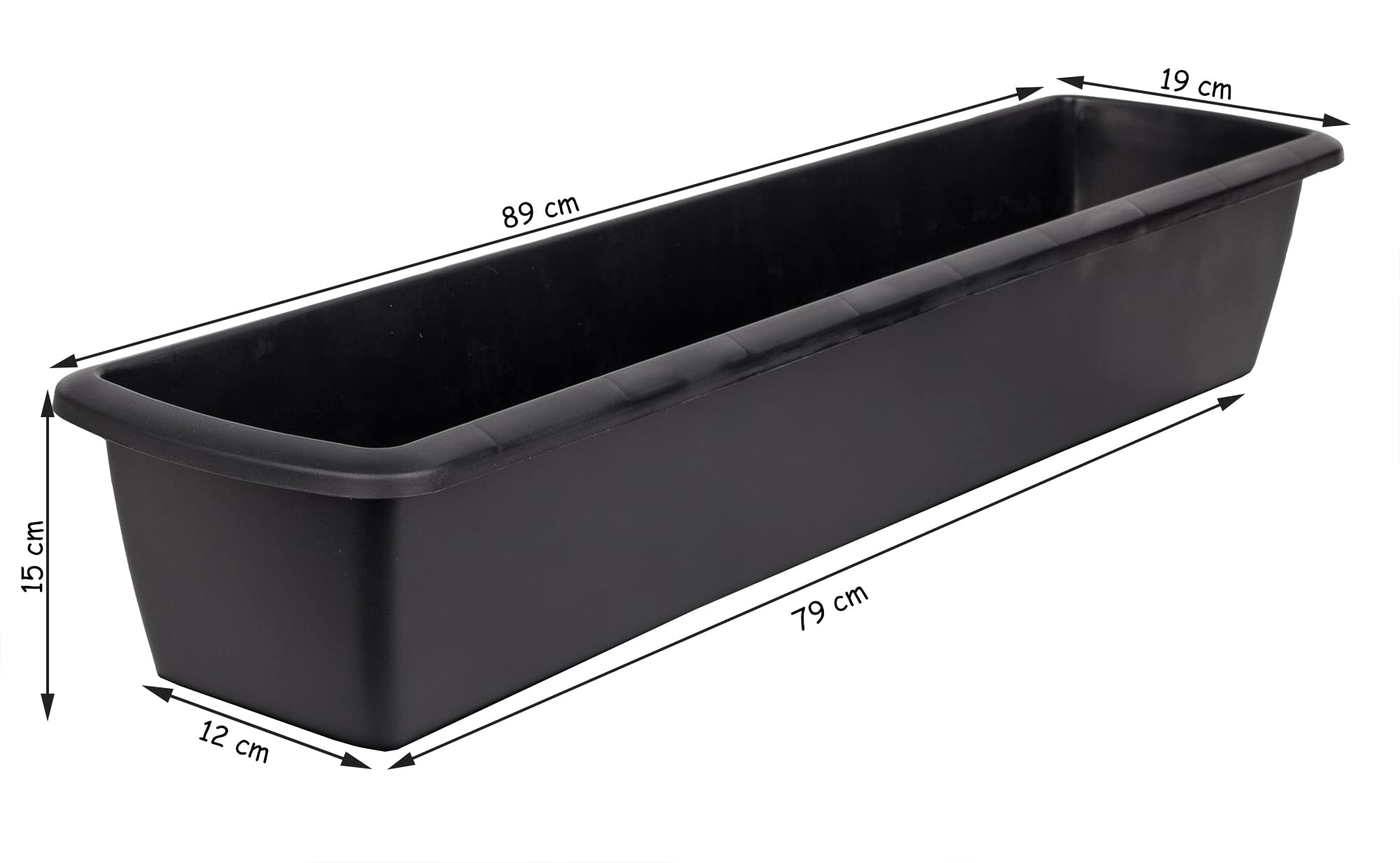 BigDean Flower Boxes 90 cm Long Anthracite Polypropylene Plastic Balcony  Planter Narrow Balcony Box Set of 3 : Amazon.de: Garden