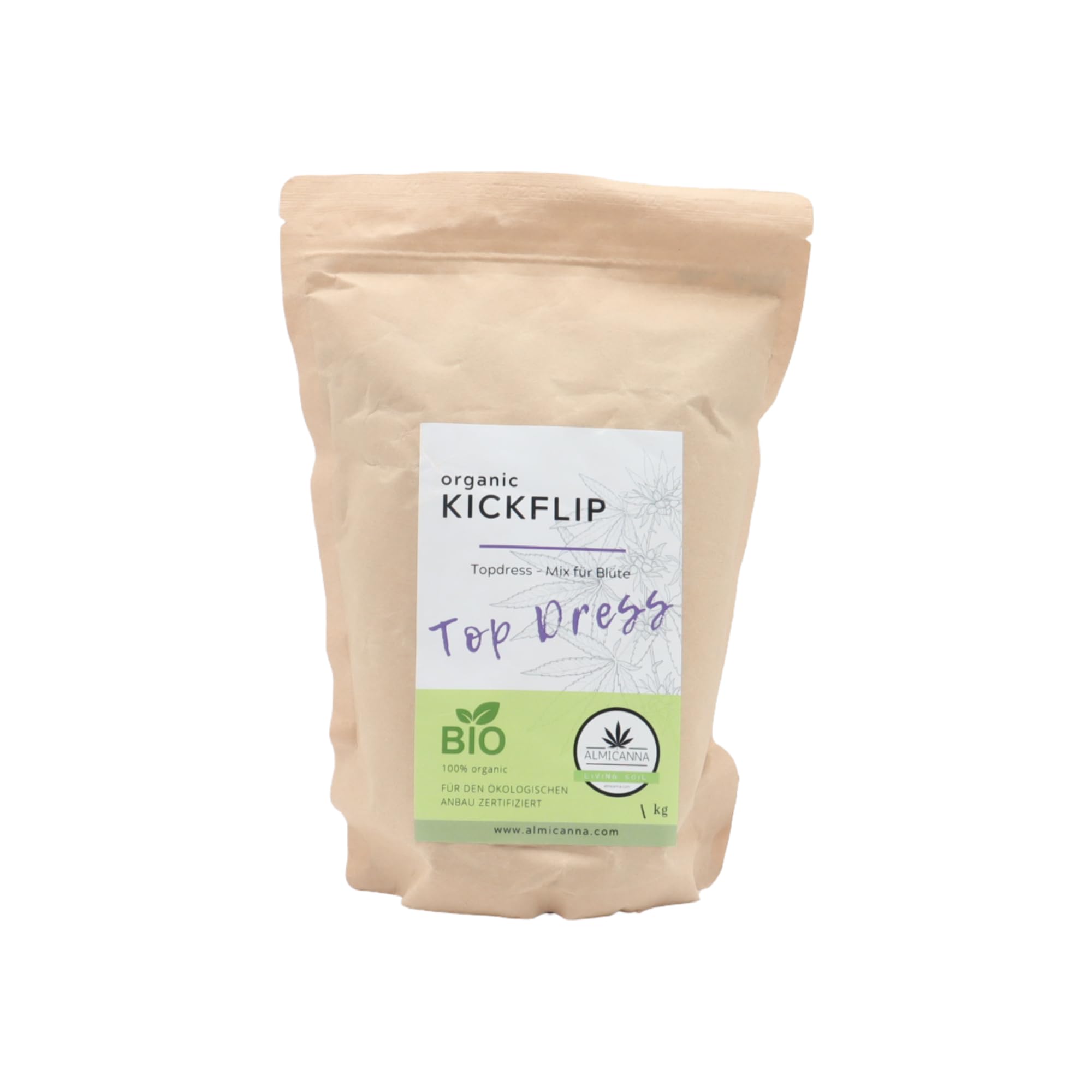 Organic KICKFLIP Top Dress 100% Bio 1kg- Mix für die Umstellung auf die Blütephase - Organischer Cannabis Dünger für die Blüte