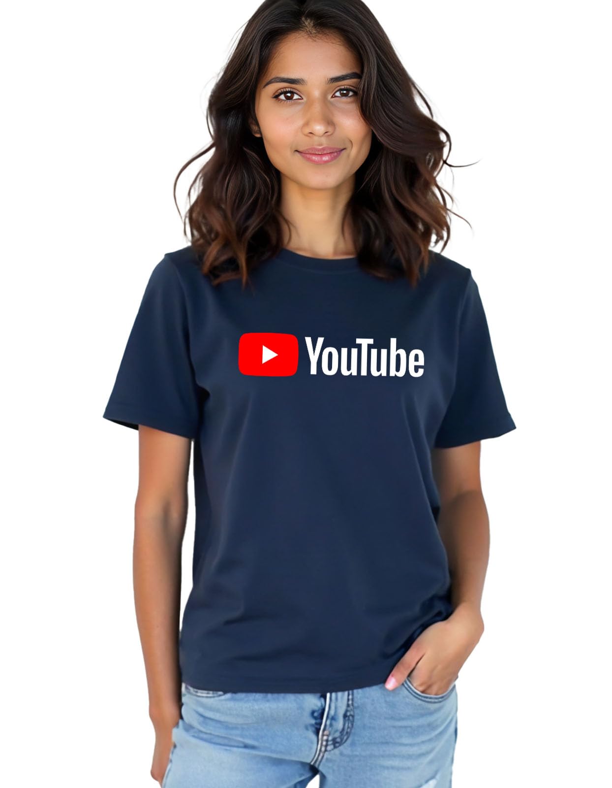 YouTube Logo Printed Cotton T-Shirt | Unisex T-Shirt for Men and Women-image-17