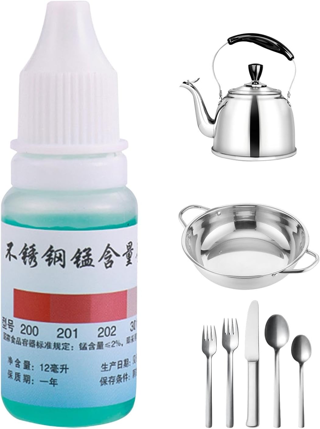 Stainless Steel Test Liquid |12ml Testing Agent | Stainless Steel Testing Equipment | Kitchen Gadget, To Quickly Recognize The Authenticity Of Stainless Steel Food and Beverage Utensils