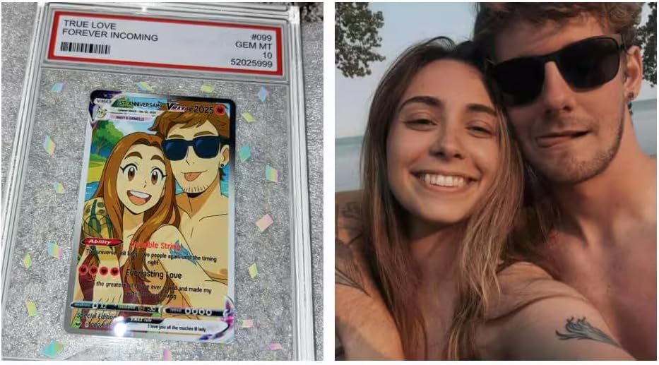 Personalized Anniversary Card from Cartoon Anime Couple Photo, Gifts for Couples Valentines Cards, Romantic Card Gift for Boyfriend Girlfriend, Couple Keepsakes, Valentine’s Day Anniversary 1 - Image 4