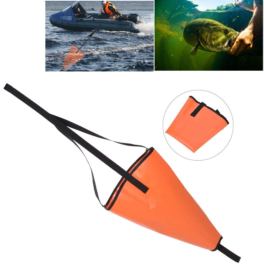Alomejor Sea Anchor Drogue PVC Hochleistungs Treibbremse f¨¹r Kajak Kanu Bootsverlangsamung Orange Bootszubeh?r Maritime Sicherheit