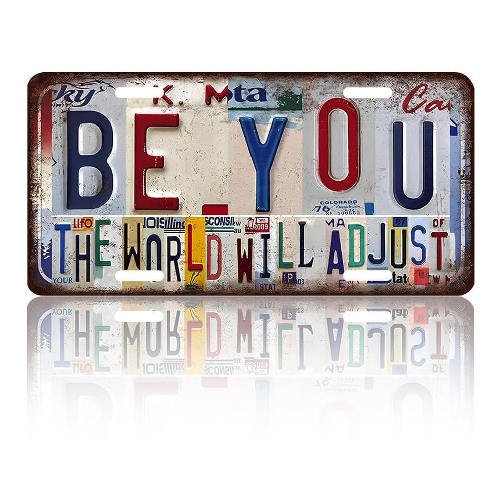 Vintage License Plate Wall Decor, Retro Wall Tin Plaque, Metal Sign