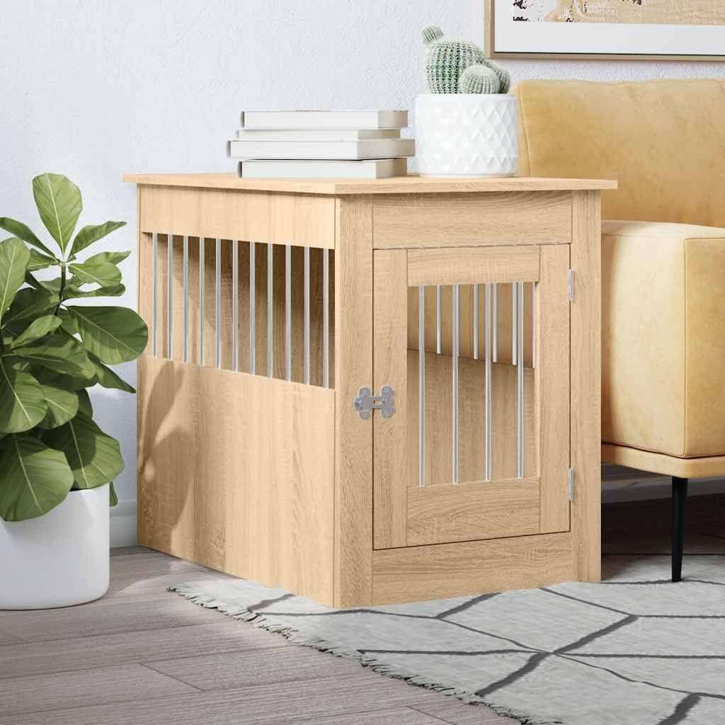 vidaXL Hundekäfig im Möbelstil Sonoma-Eiche 55x80x68 cm Holzwerkstoff
