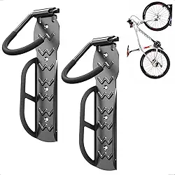 Suporte Bicicleta Parede Com Apoio De Pendurar Bike Na Vertical Resistente Com Gancho Emborrachado Preto