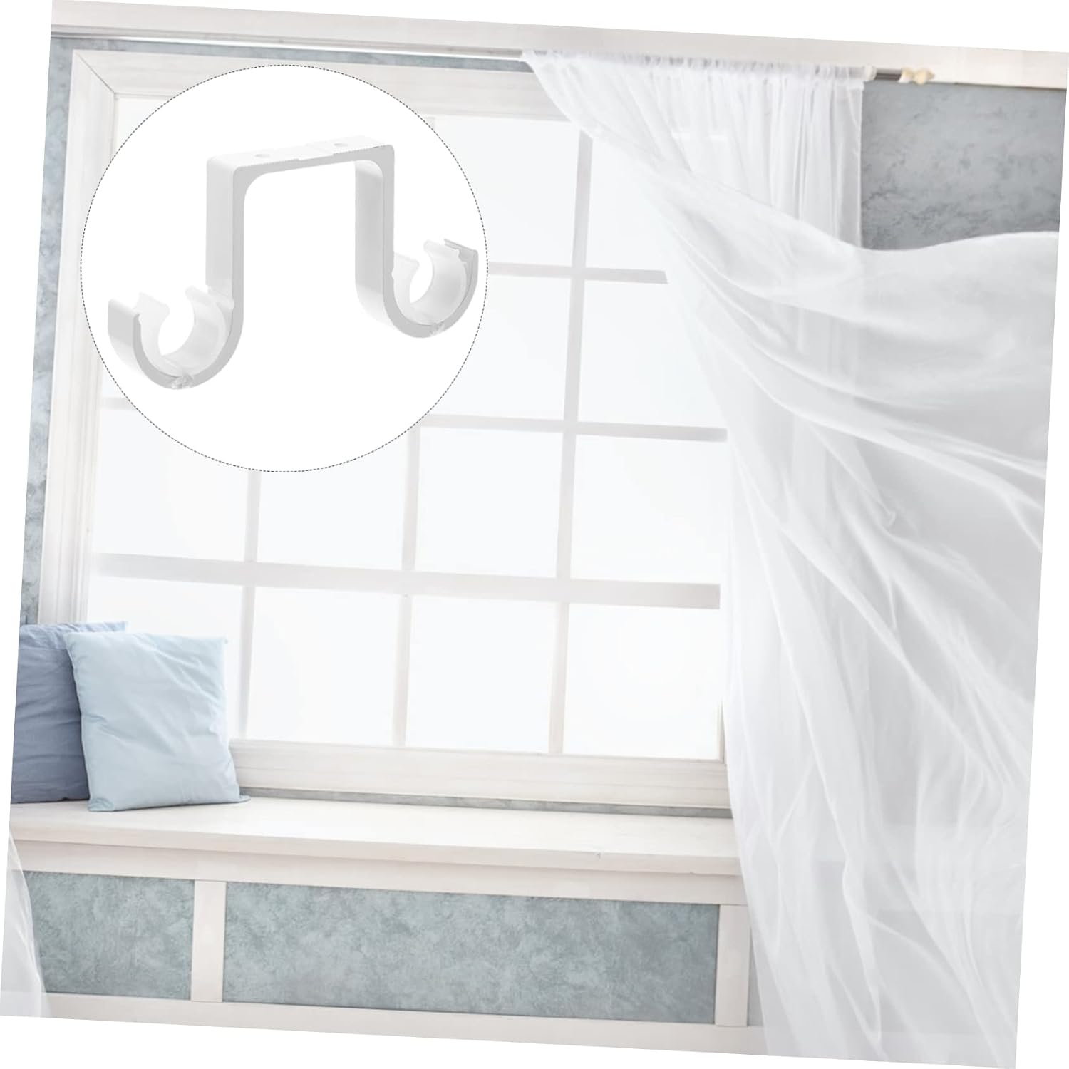 Ceiling Curtain Rod Bracket Heavy Duty Support for Drapery Rods Aluminum Alloy Holder with Screws for Easy Installation for Window Treatments and Heavy